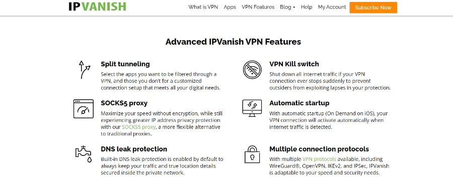 IPVanish Review - Advanced Features