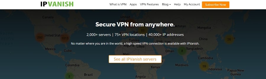 IPVanish Test - Serverstandorte