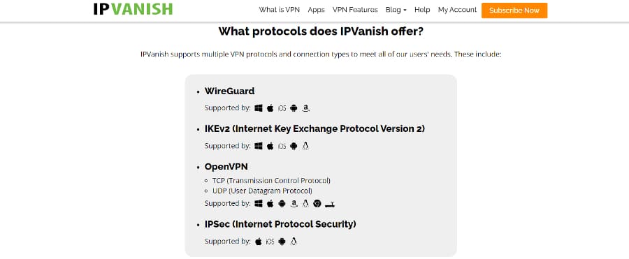 IPVanish Review - Supported Platforms