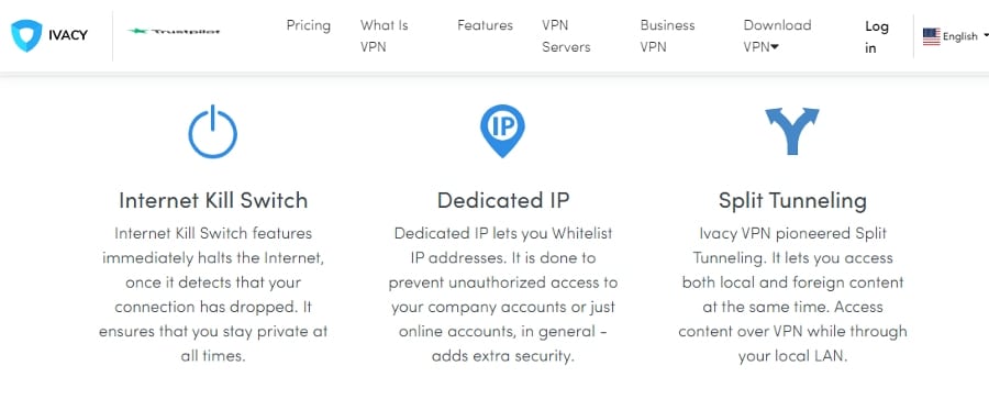 Ivacy VPN Test - Erweiterte Funktionen