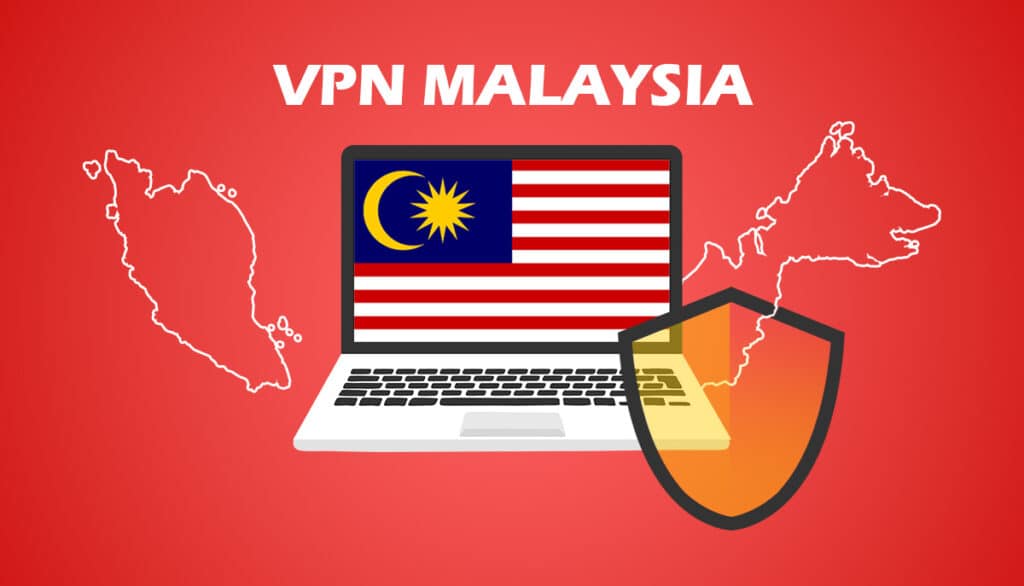 Malaysia map icon and flag on laptop
