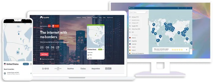 NordVPN shown on multiple devices