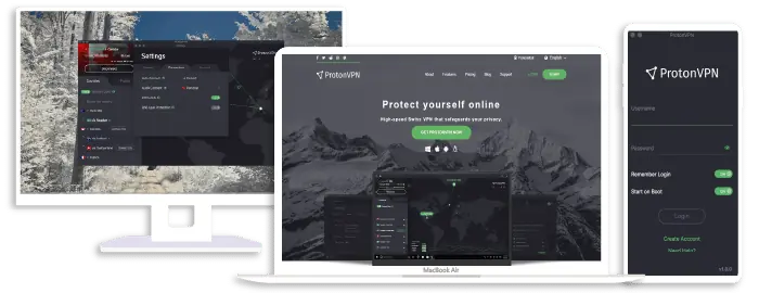 Proton VPN shown on multiple devices
