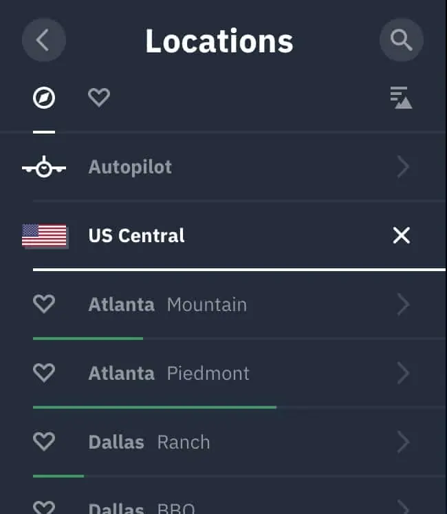Choosing servers during our Windscribe VPN review